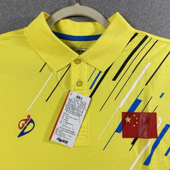SPIUTO young Men Sport Polo 2xl US M Yellow NWT - Picture 2 of 3